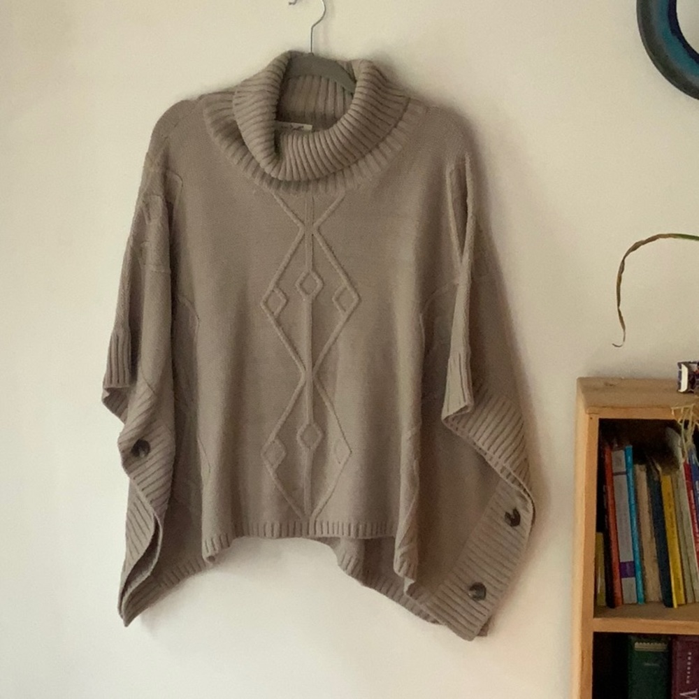 Cozy knit poncho